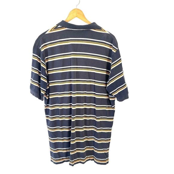 Polo Ralph Lauren Navy Yellow Stripe Short Sleeve Golf Polo Shirt - Picture 2 of 8